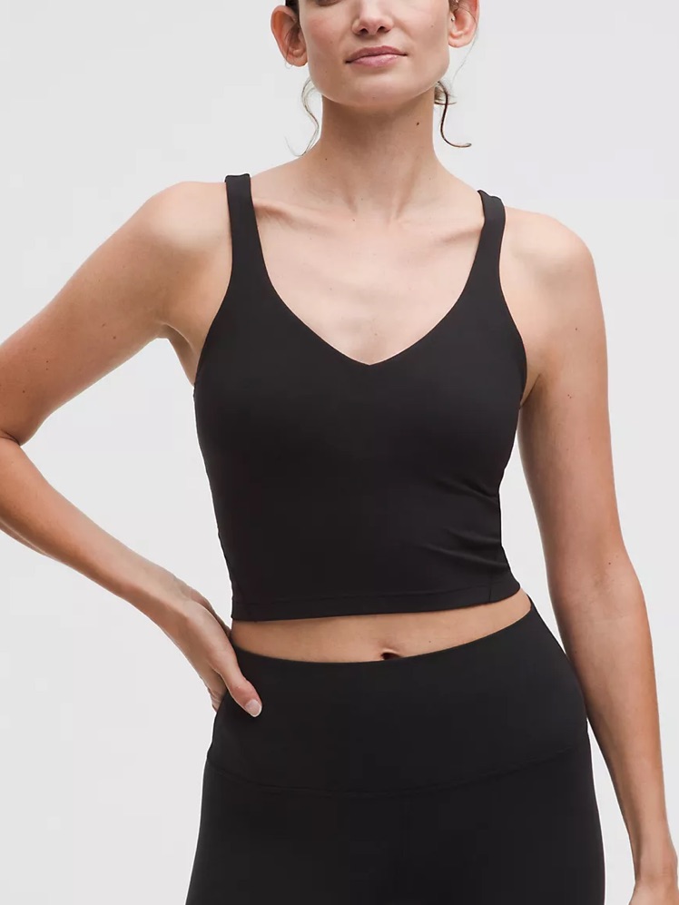 Lululemon Athletica Black V-Neck Crop Tank